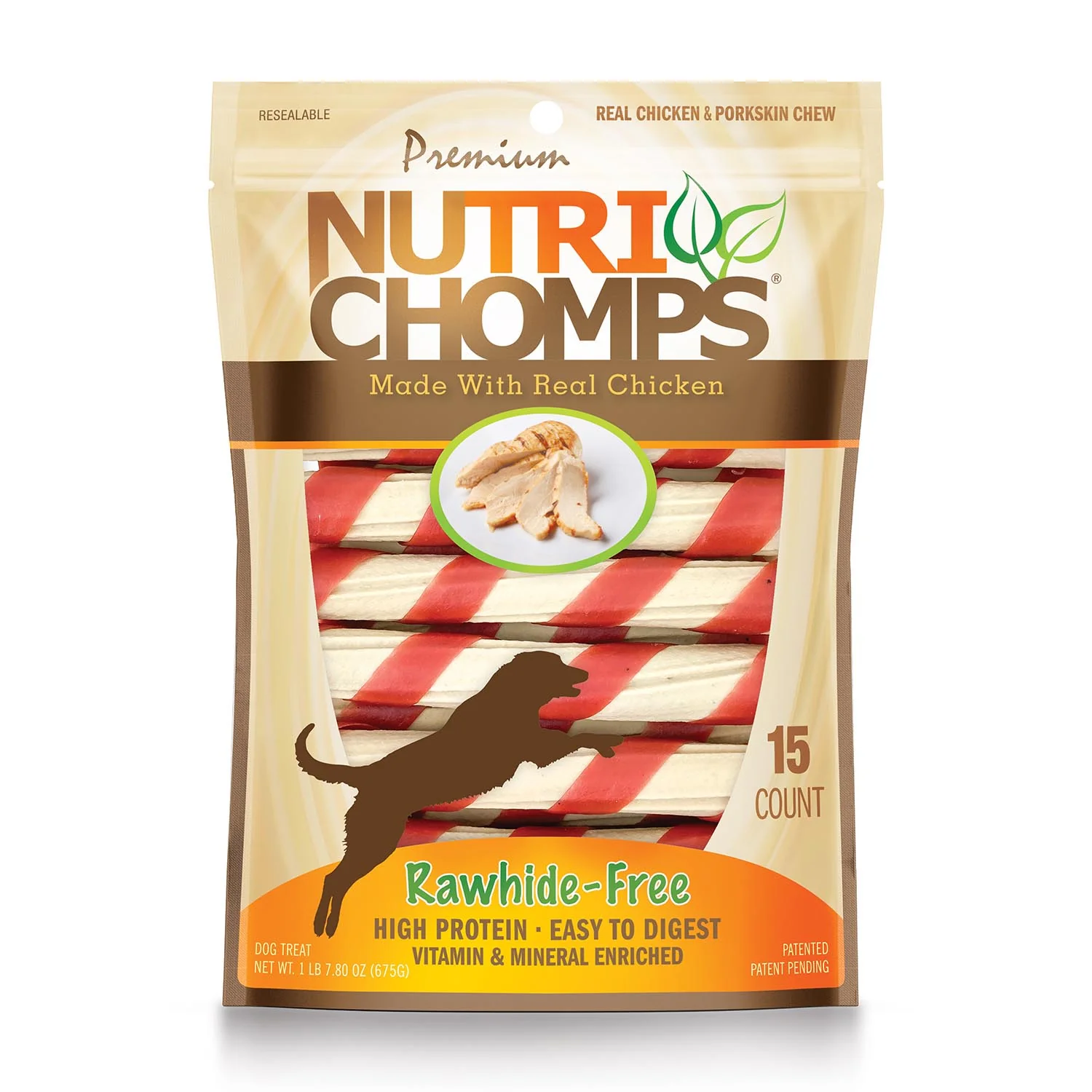 NutriChomps 15ct Chicken Twist with Flavor Wrap - Healthber