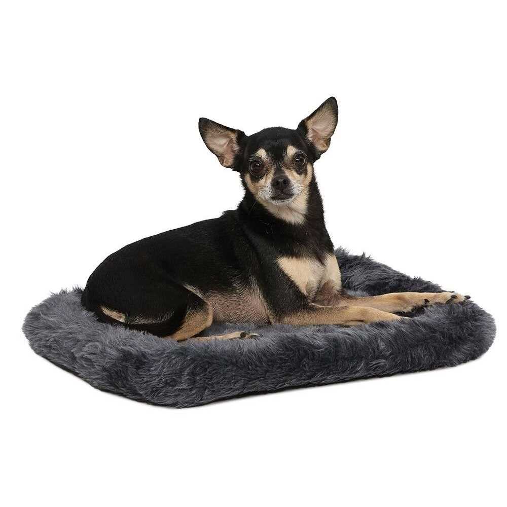 Midwest Quiet Time Bolster Gray Dog Bed - Healthber