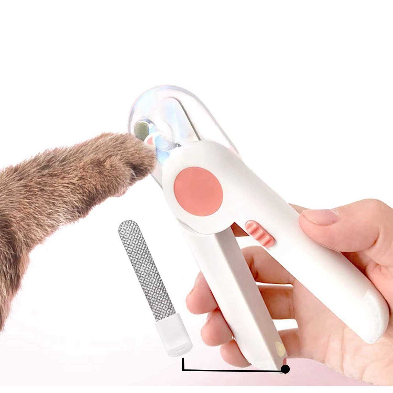 Nuwbay Dog Nails Clippers and Trimmers with Safety Guard for Cats Pet Nail Clippers with LED Light Up to Avoid Over-Cutting Free Nail File - Healthber