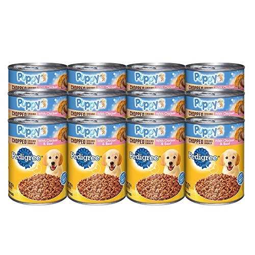 Pedigree Chopped Ground Dinner with Chicken & Beef Puppy Canned Wet Dog Food, 13.2-oz, case of 12 - Healthber
