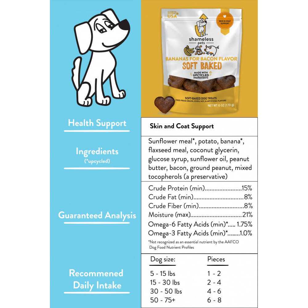 Shameless Pets Bananas for Bacon Soft Baked Dog Treats - Healthber
