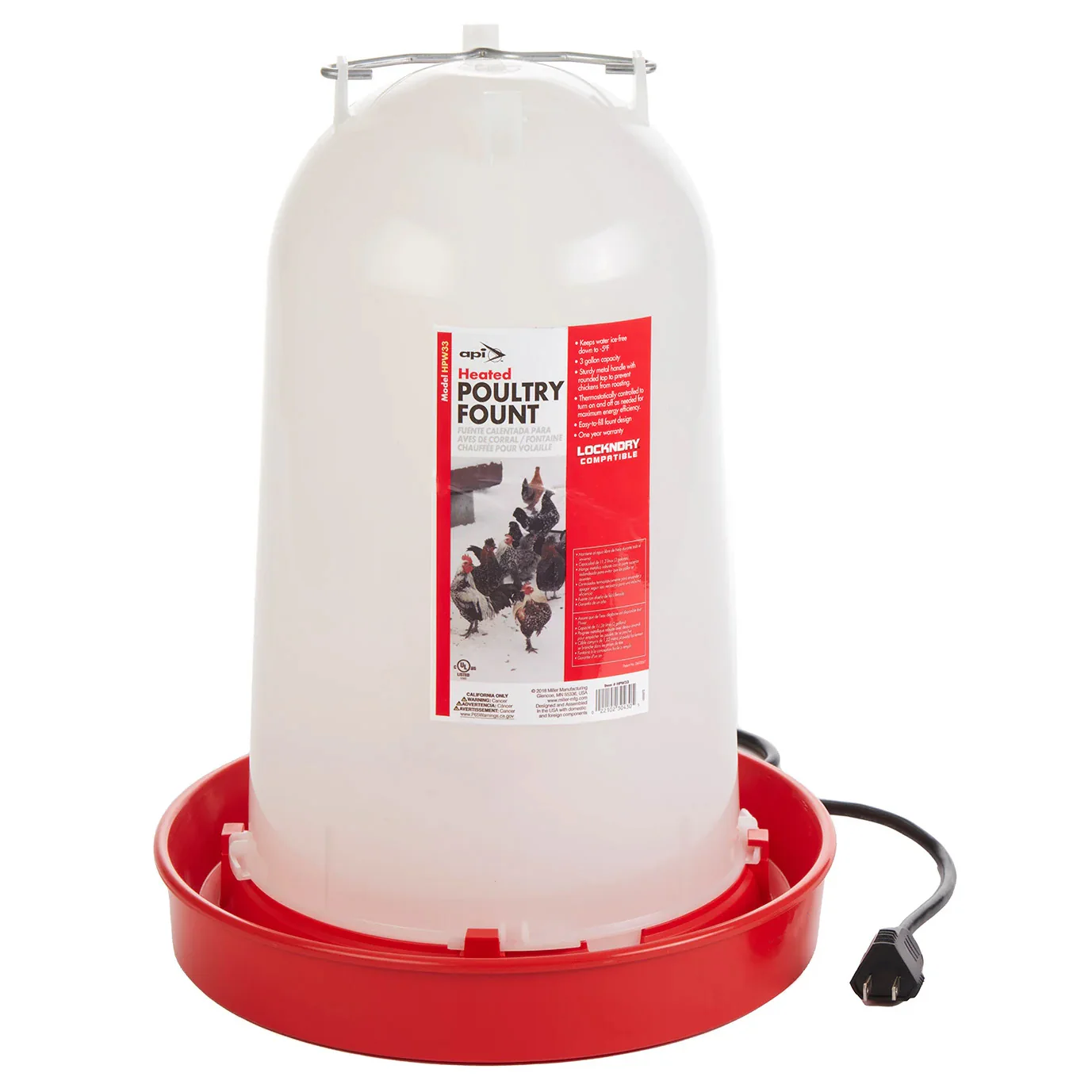 Allied Precision Heated Chicken Waterer, 3.3 gal - Healthber