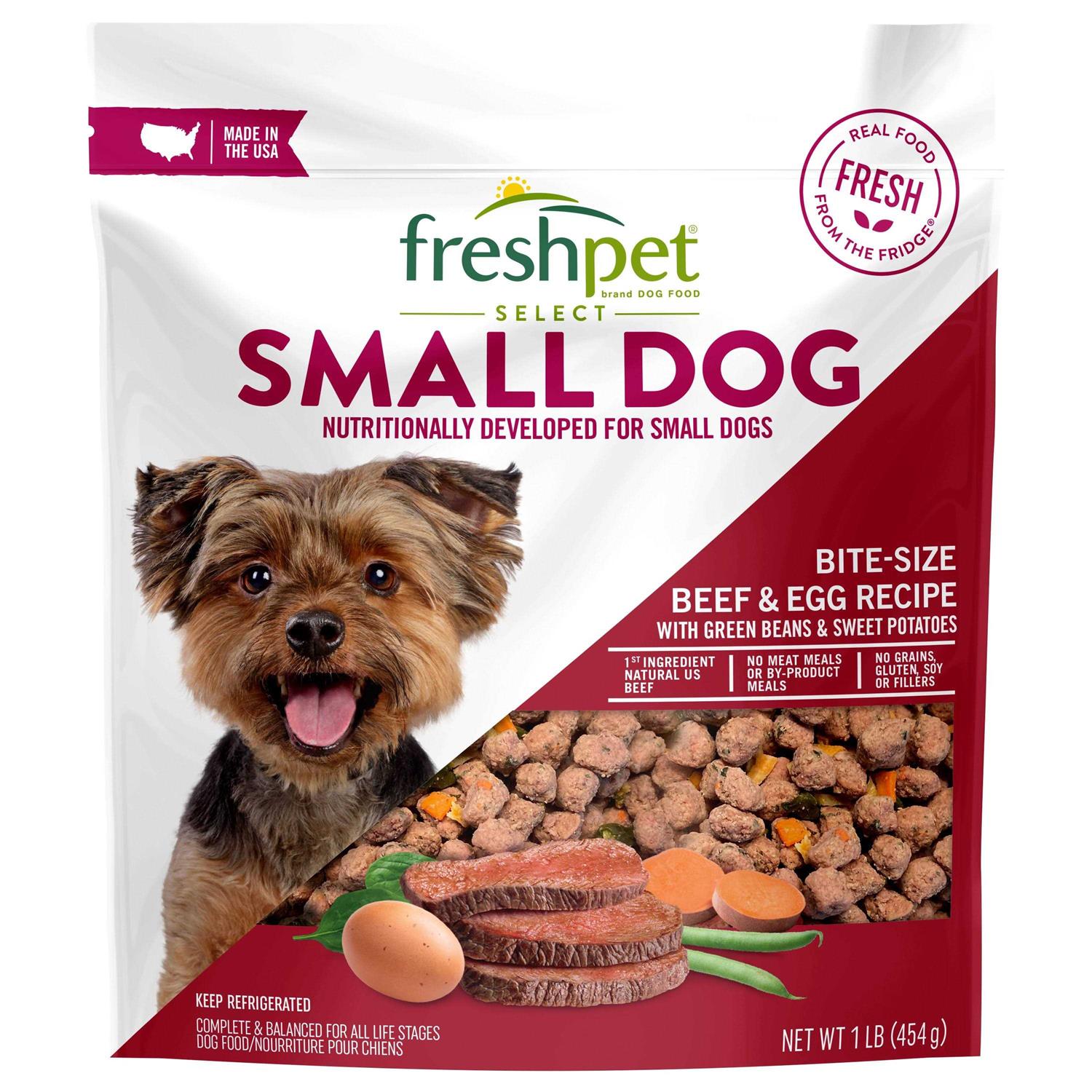 Freshpet Beef & Egg Bite-Size Small Fresh Dog Food Pouch with Green Beans & Sweet Potatoes - Healthber