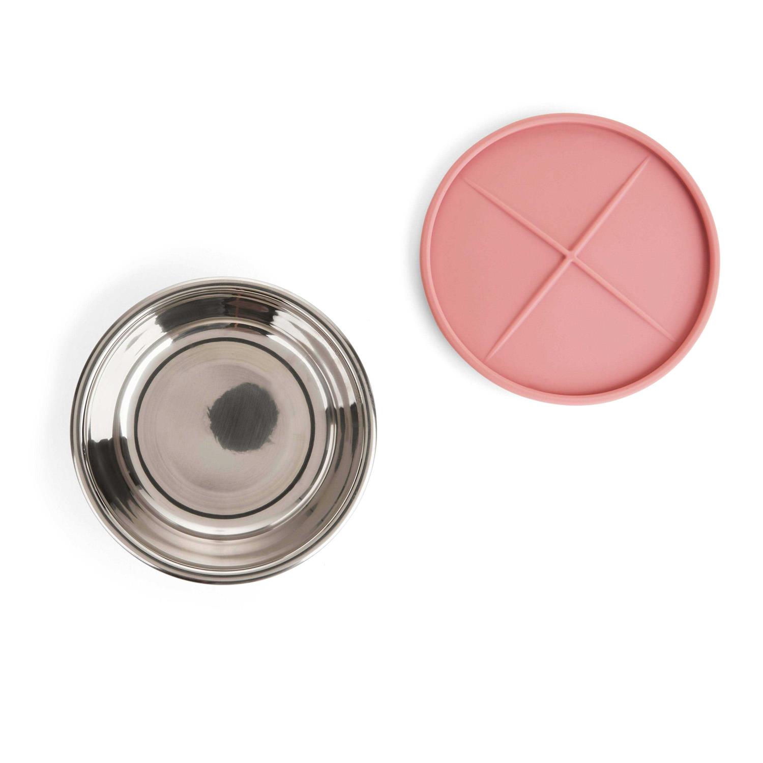 EveryYay Dining in Stainless-Steel 0.75 Cup Cat Bowl with Lid - Healthber