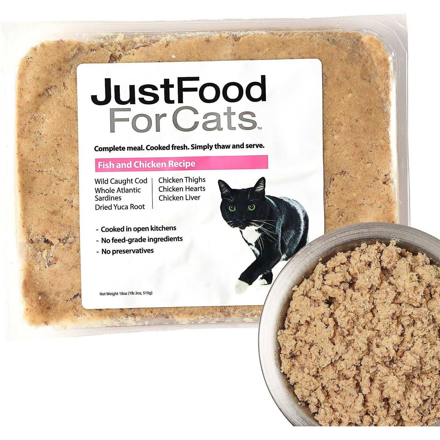 JustFoodForDogs Just Food for Cats Fish & Chicken Recipe Fresh Frozen Cat Food - Healthber