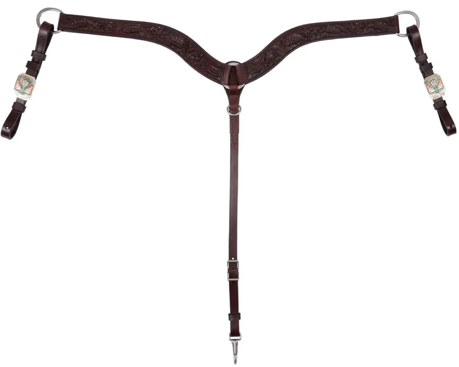Circle Y Great Oak Breast Collar, Full - Healthber