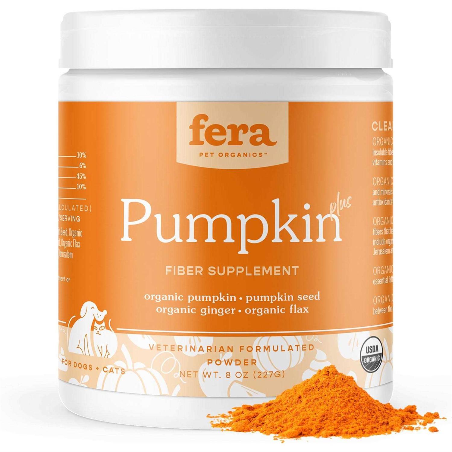 Fera Pet Organics Pumpkin Plus Fiber Support for Dogs and Cats - Healthber
