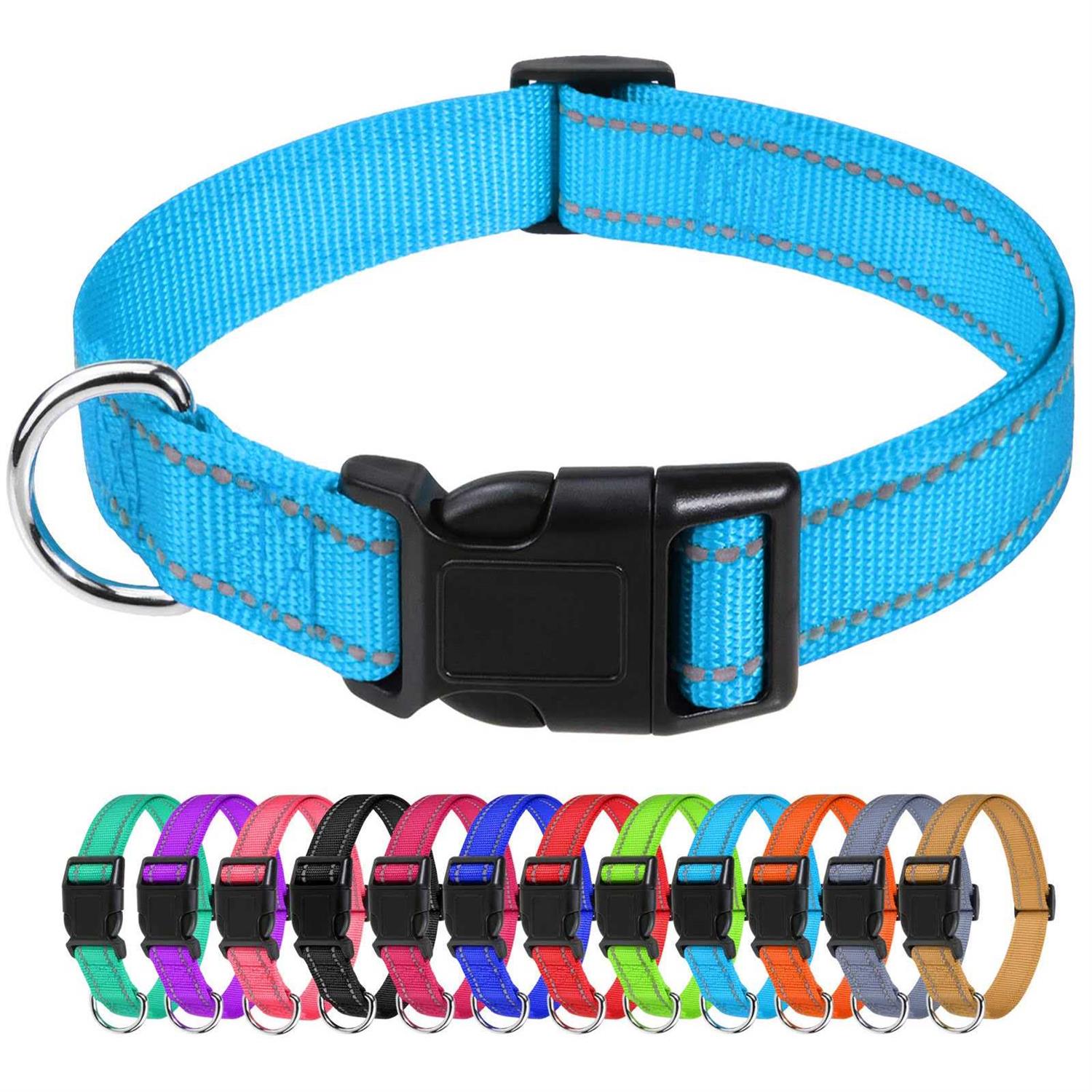TagME Reflective Nylon Dog Collars Adjustable Classic Dog Collar with Quick Release Buckle Dogs - Healthber