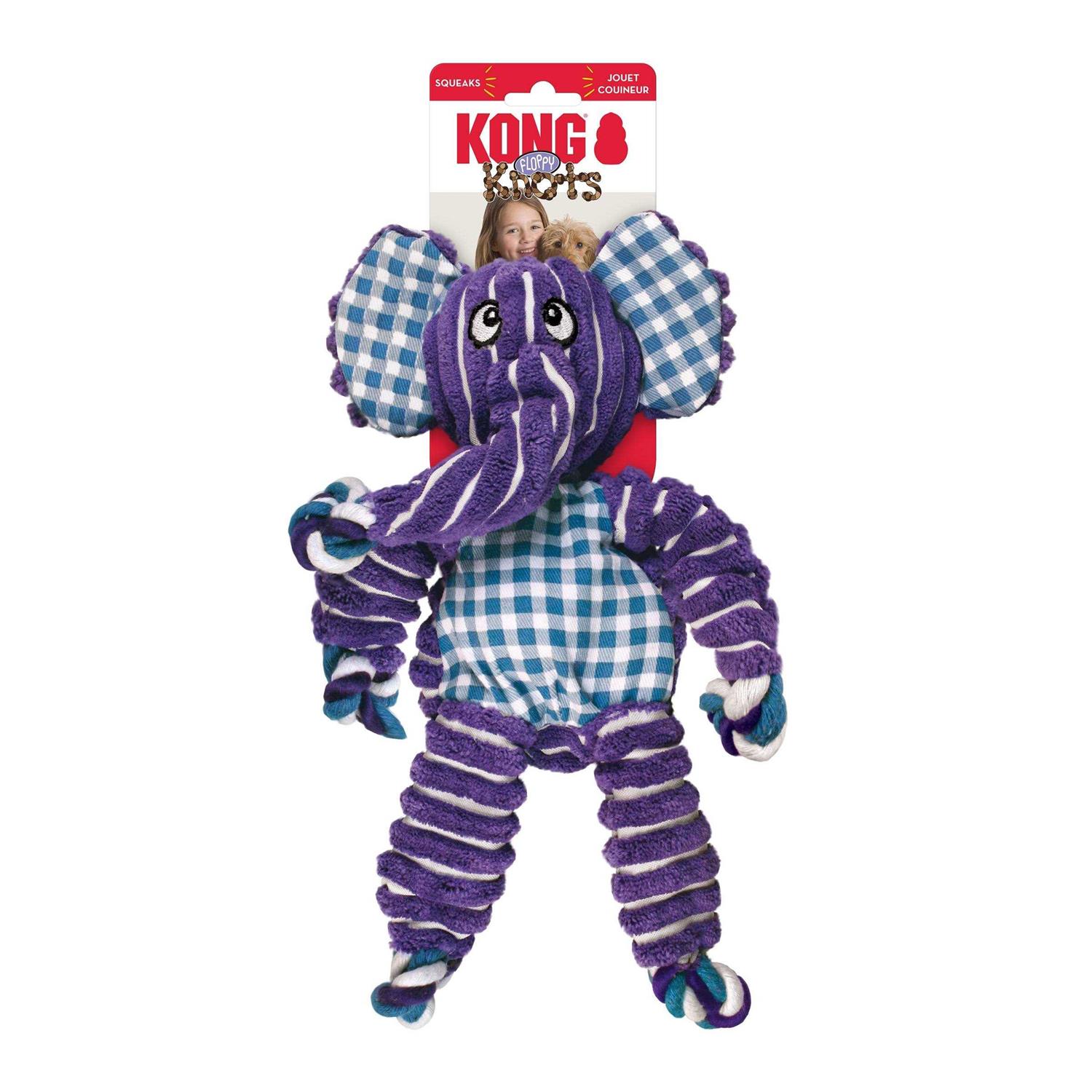 KONG Floppy Knots Elephant Dog Toy - Healthber
