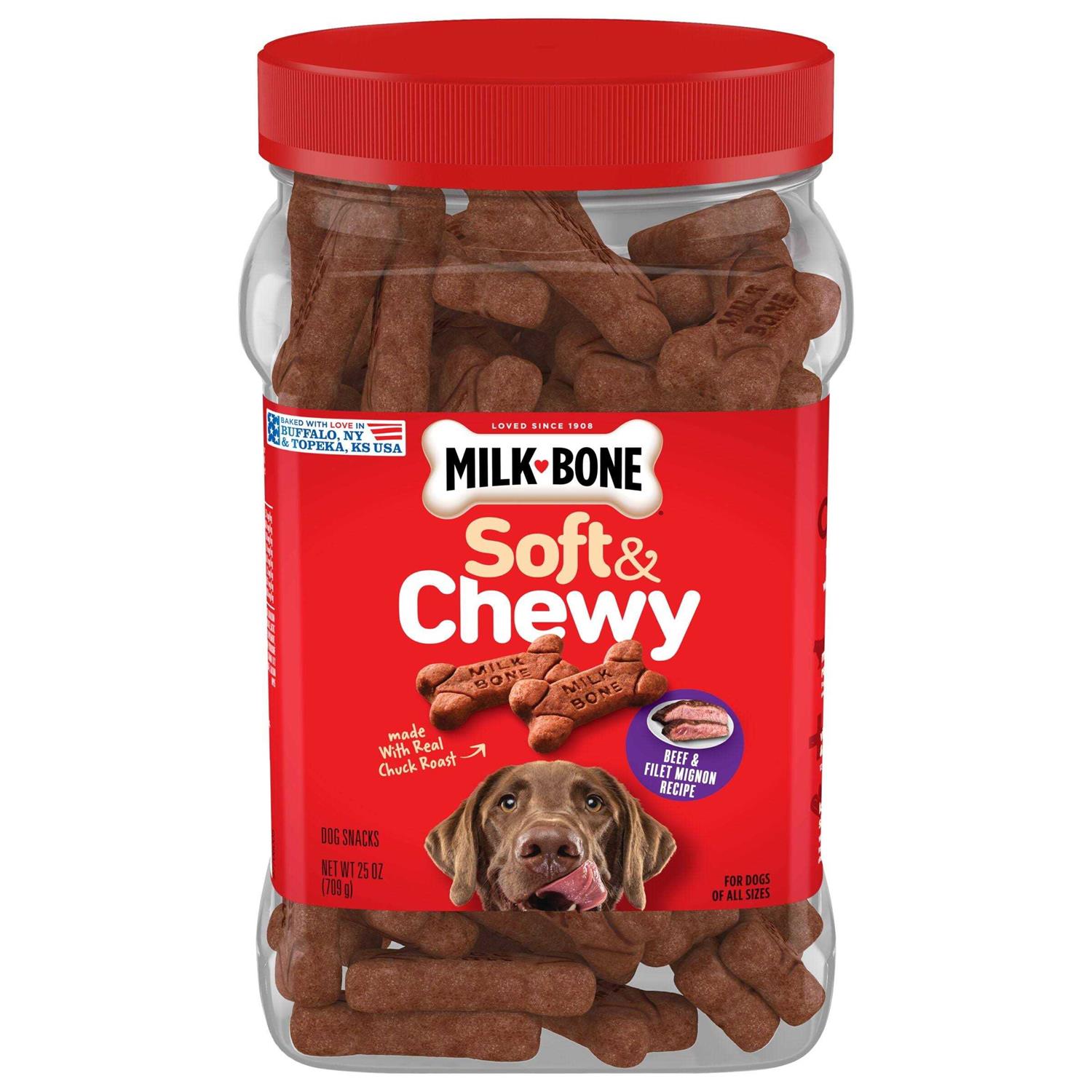 Milk-Bone Soft & Chewy Beef & Filet Mignon Recipe Dog Treats - Healthber