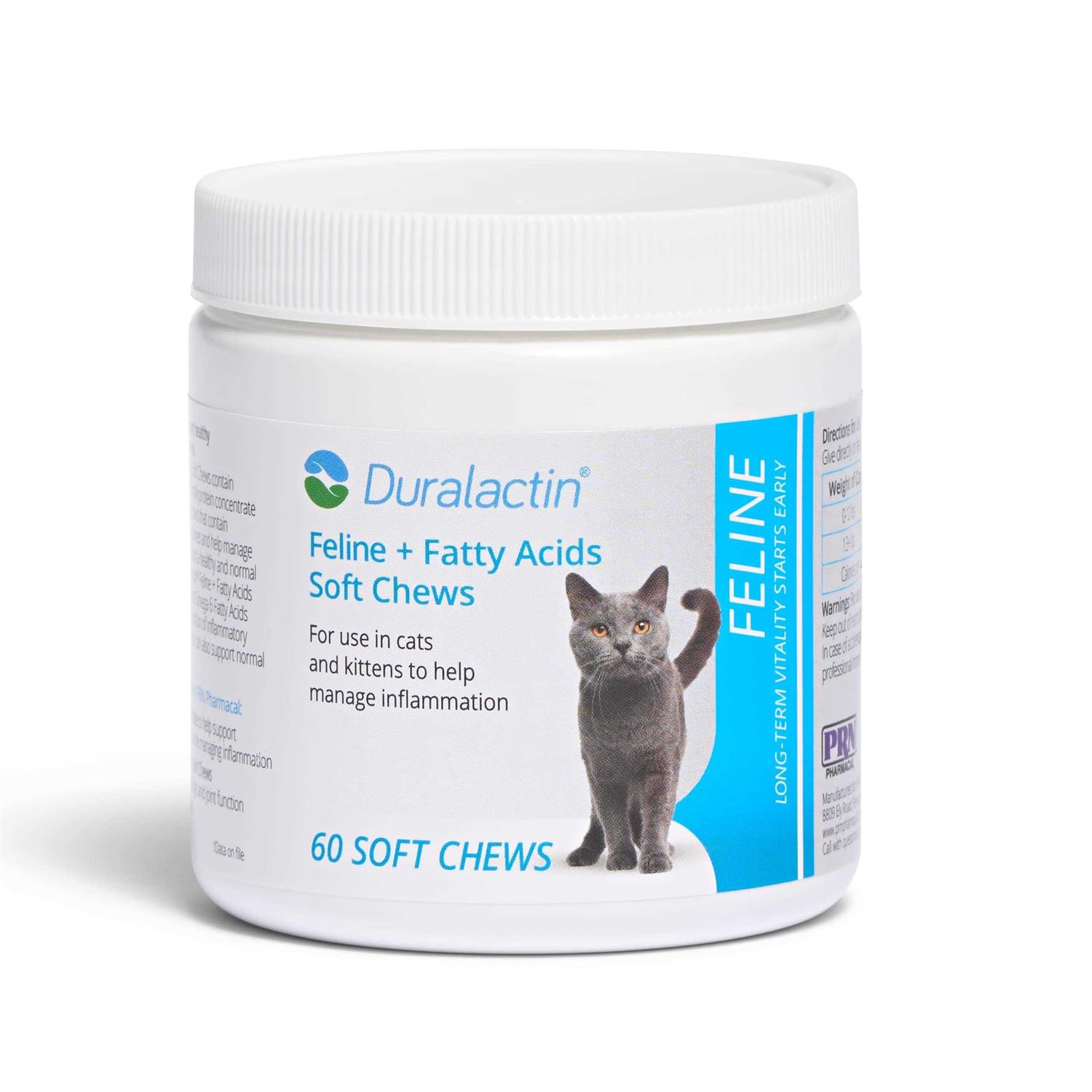 Duralactin Feline + Fatty Acids Joint Health & Inflammation Soft Chews for Cats - Healthber