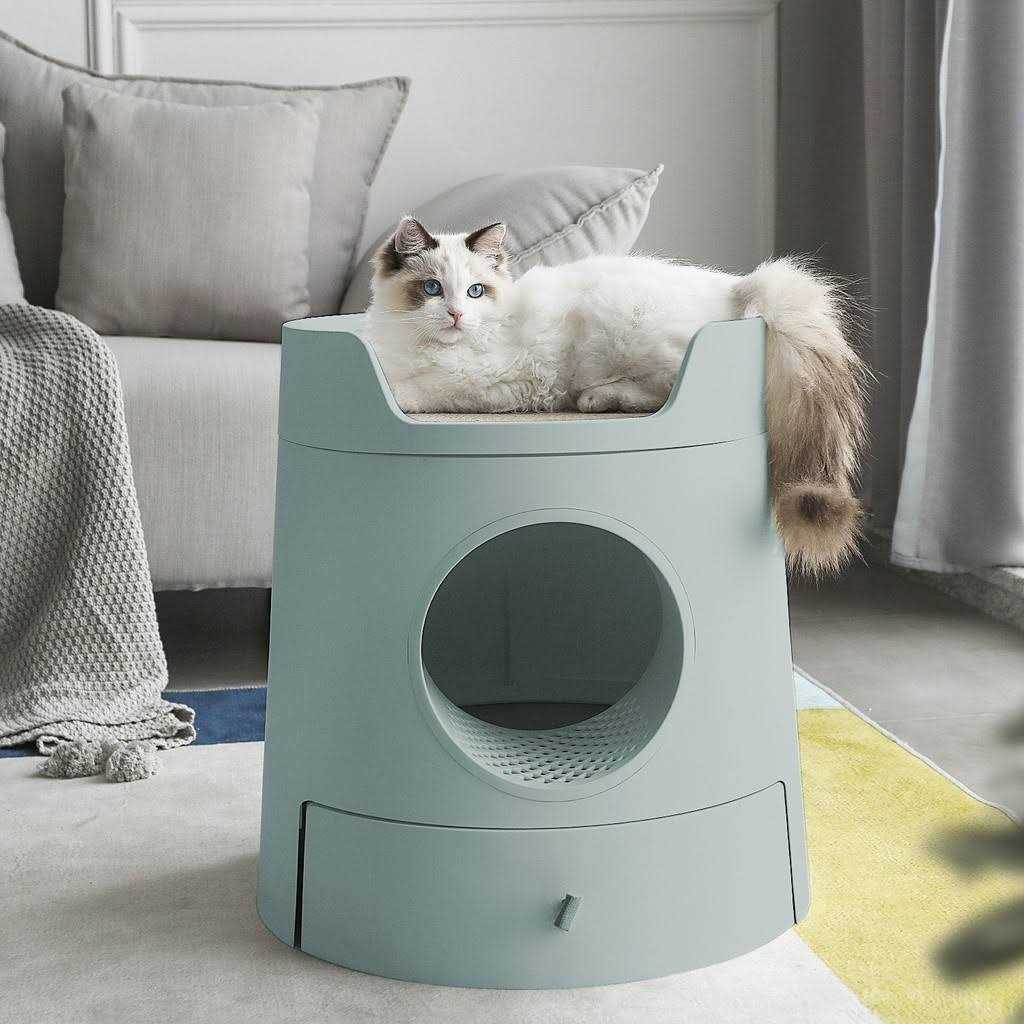 Michupet XL Castle 2-in-1 Cat Litter Box with Scratch Basin - Healthber