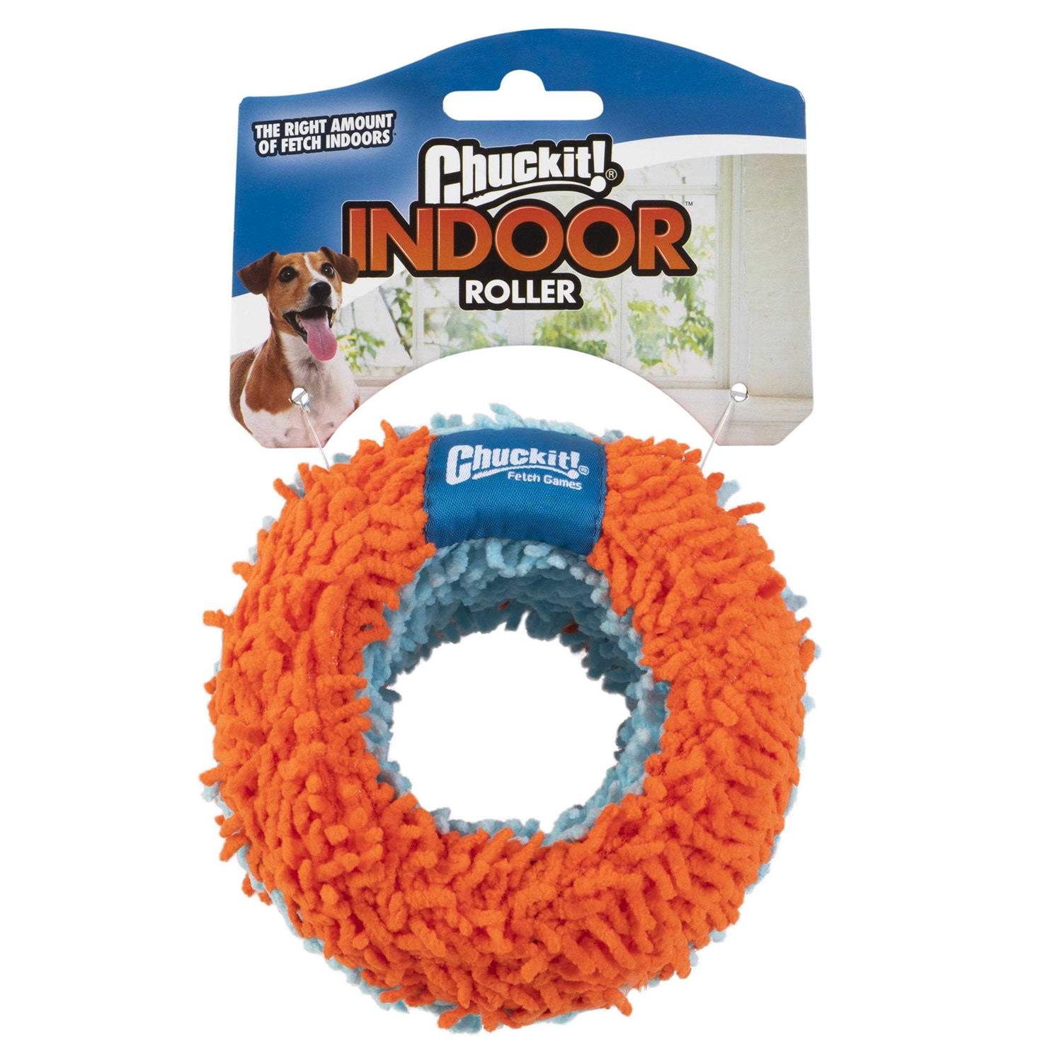 Chuckit! Indoor Roller Dog Toy, Orange/Blue - Healthber