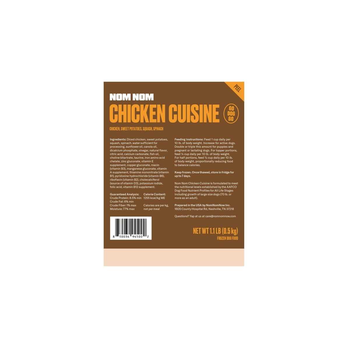 Nom Nom Frozen Dog Food Chicken - Healthber