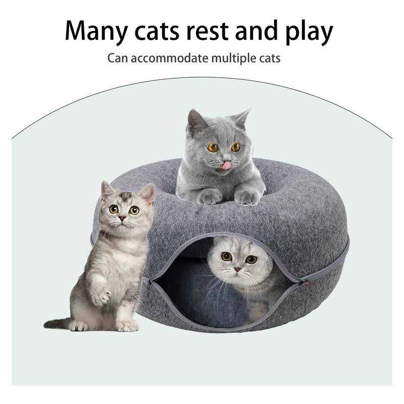 Cat Tunnel Bed, Cat Tunnel, Jia Xi Indoor Cat Hideout, Indoor Cat Tunnel for Cats, Large Indoor Cat Condo and Cat Cave - Healthber