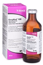 Rx EnroMed 100 (enrofloxacin) Injection for Swine & Cattle, 250 mL - Healthber