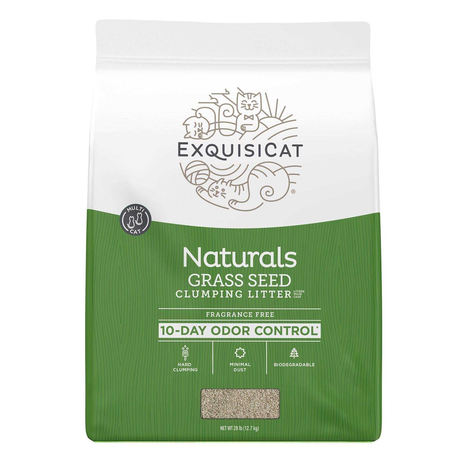 ExquisiCat Naturals Grass Seed Natural Clumping Cat Litter - Healthber