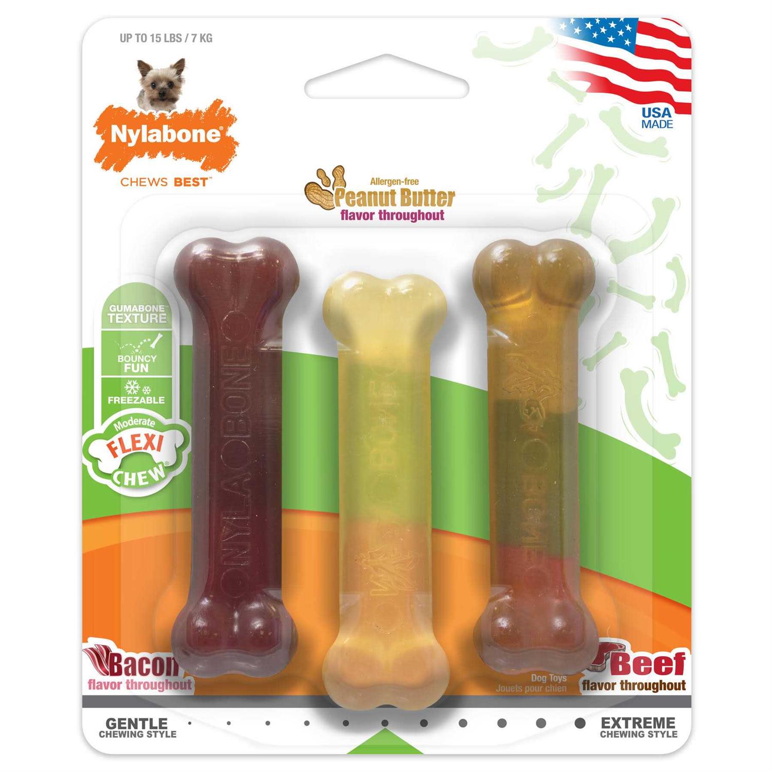 Nylabone Flexi Chew Triple Pack - Healthber