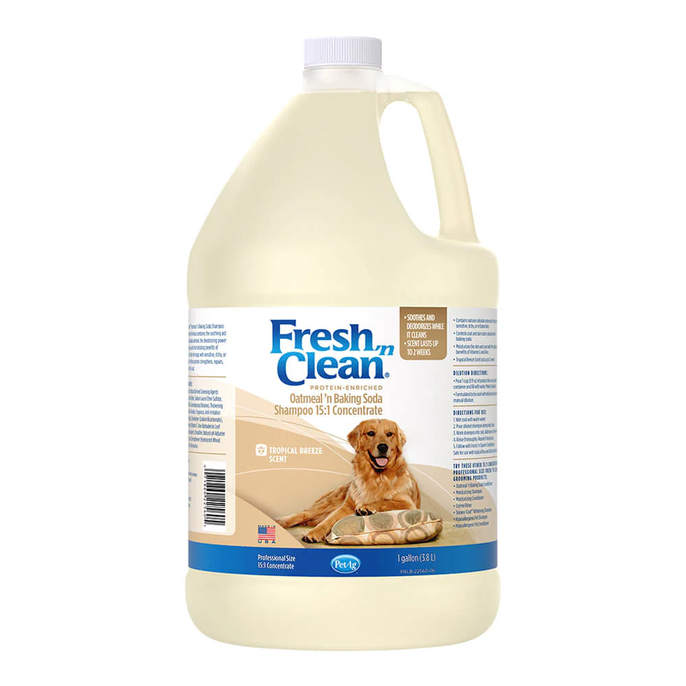 Fresh 'n Clean Oatmeal 'n Baking Soda Protein-Enriched Dog Shampoo, 15:1 Concentrate - Healthber