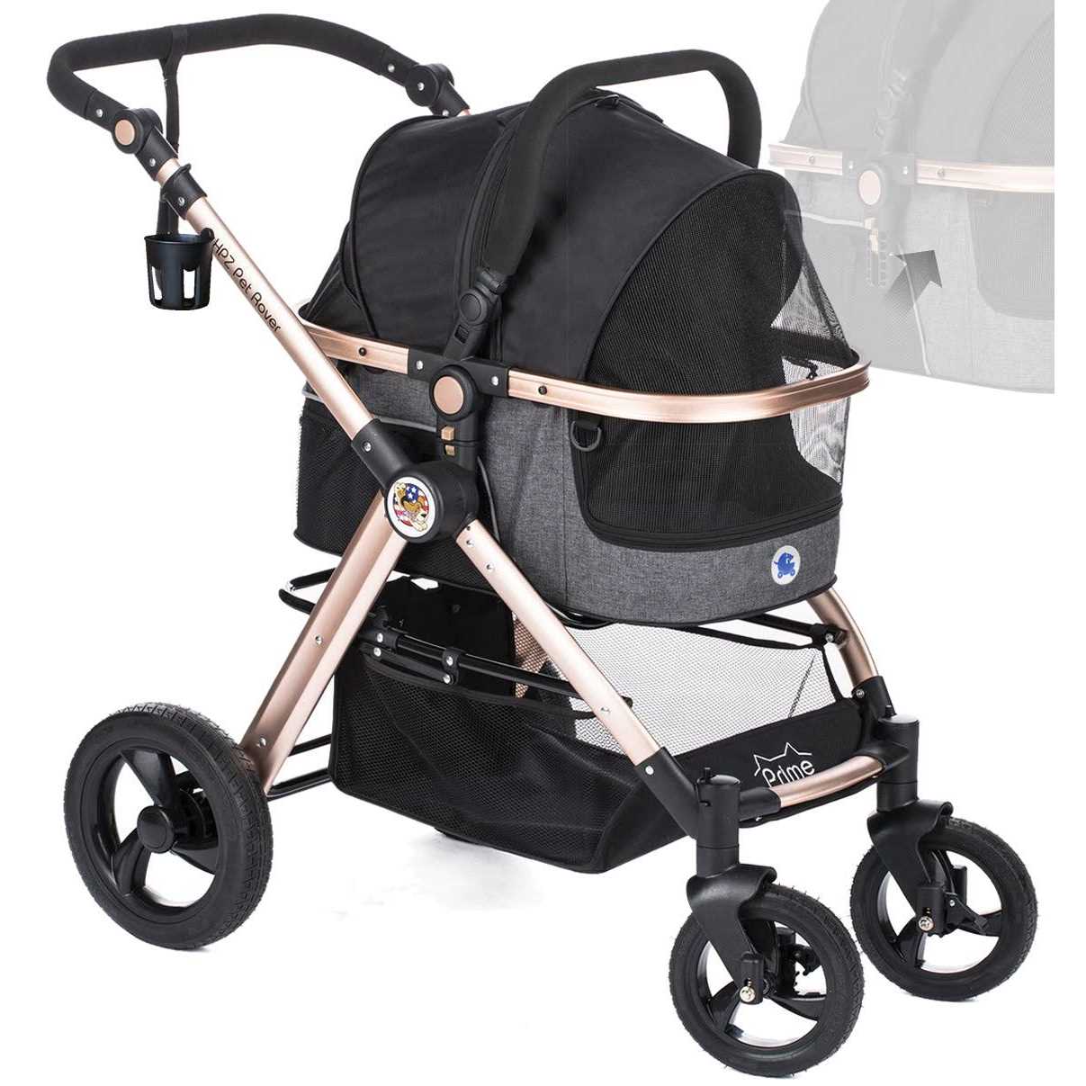 HPZ Pet Rover Prime 3-in-1 Luxury Stroller - Healthber