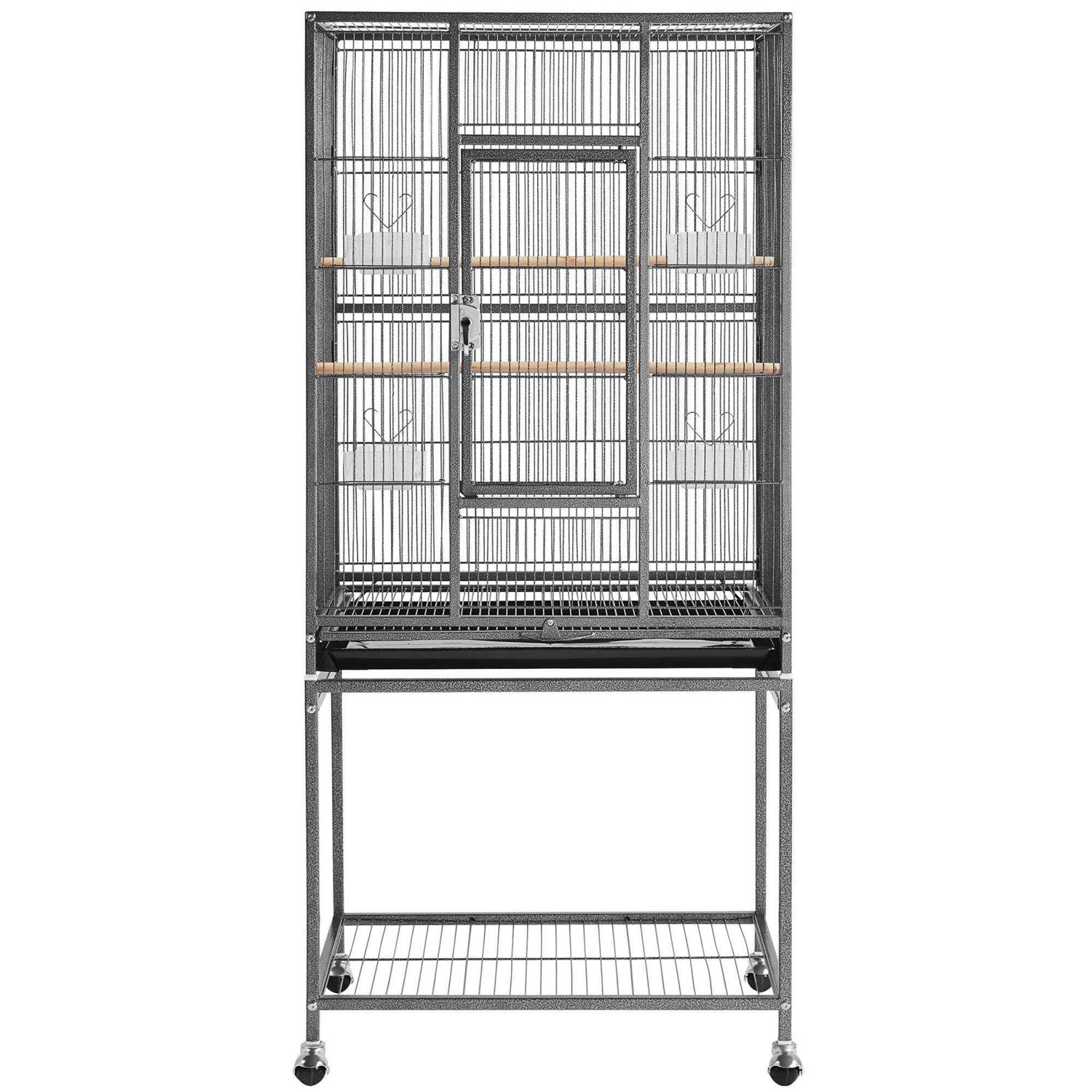 Topeakmart Metal Bird Cage with Rolling Detachable Stand - Healthber