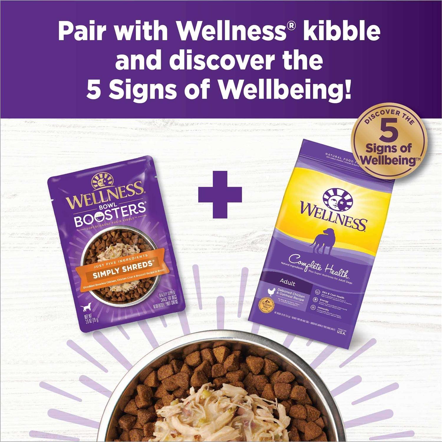 Wellness Core Simply Shreds Natural Grain Free Chicken Wet Dog Food Topper - Healthber
