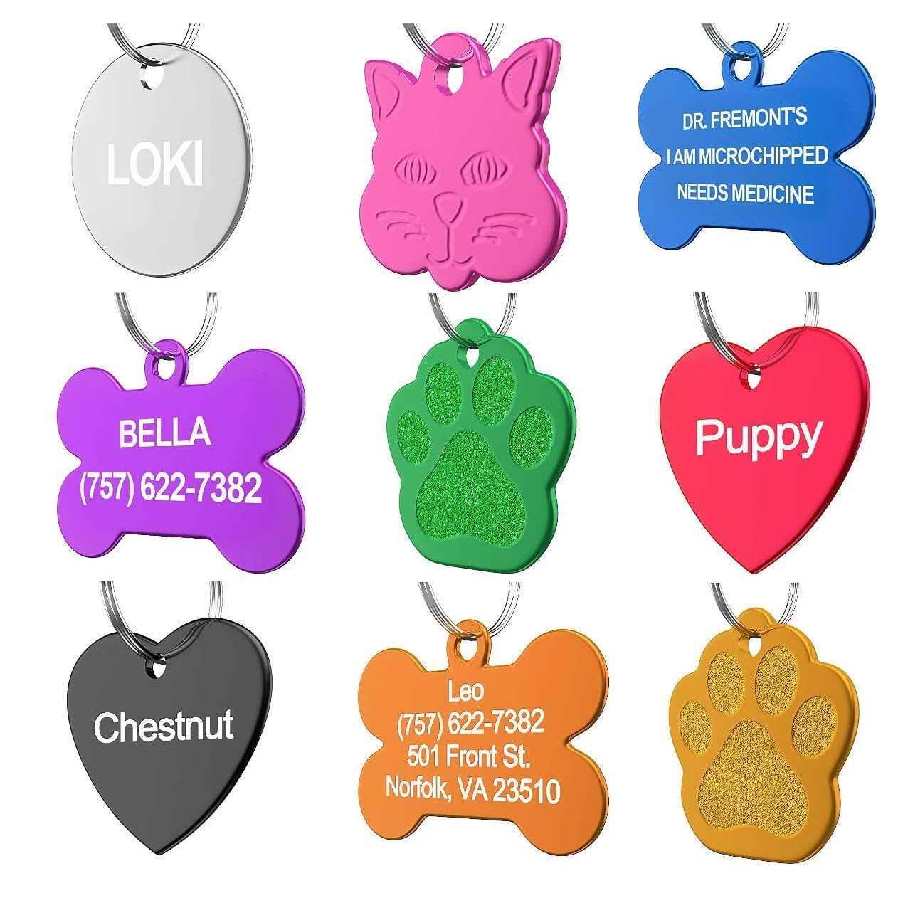 Dr. Fremont’s Pet ID Tag Custom for Dog Cat Personalized Many Shapes and Colors to Choose from - Healthber
