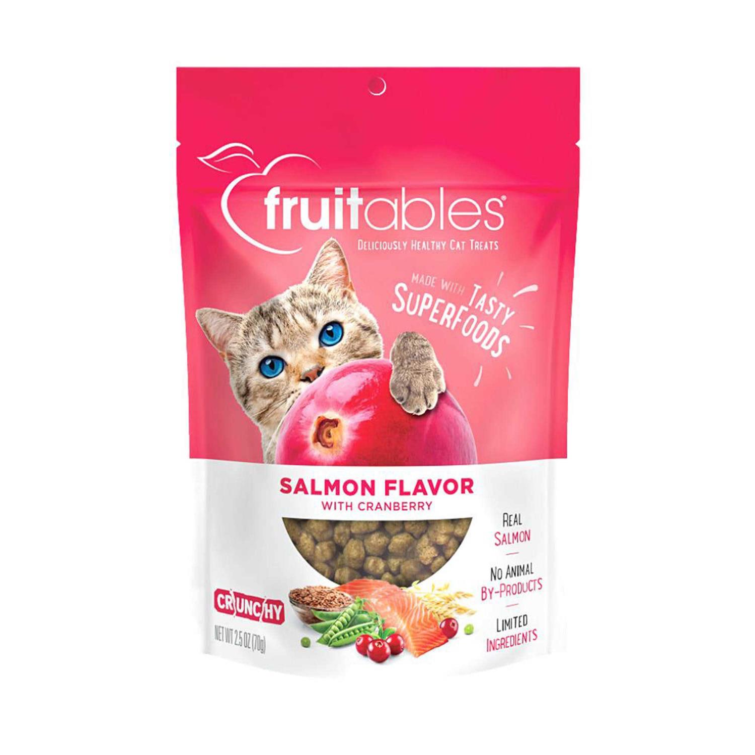 Fruitables Salmon with Cranberry Crunchy Cat Treats - Healthber