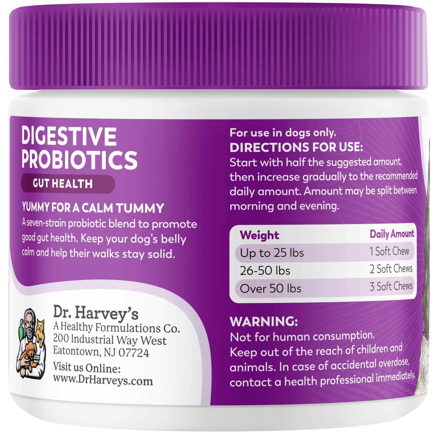 Dr. Harvey’s Digestive Probiotics Gut Health for Dogs Soft Chews - Healthber