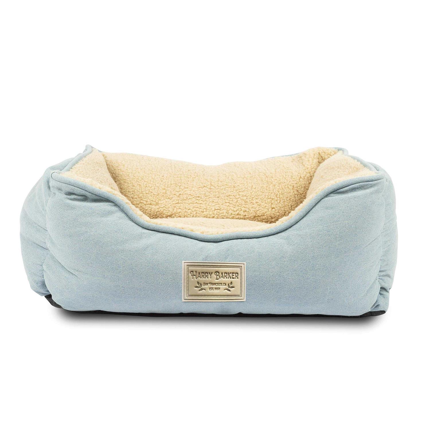 Harry Barker Blue Chambray Cozy Sherpa Bed - Healthber