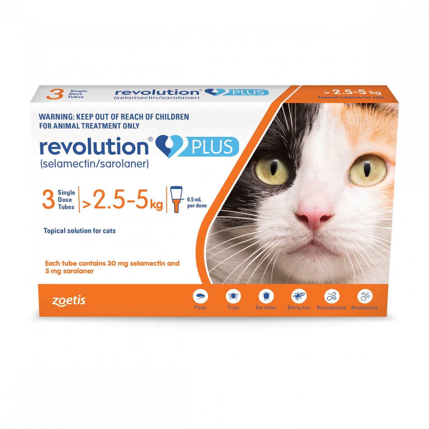 Revolution Plus Orange for Cats 5.6 to 11 lb (1 month) - Healthber