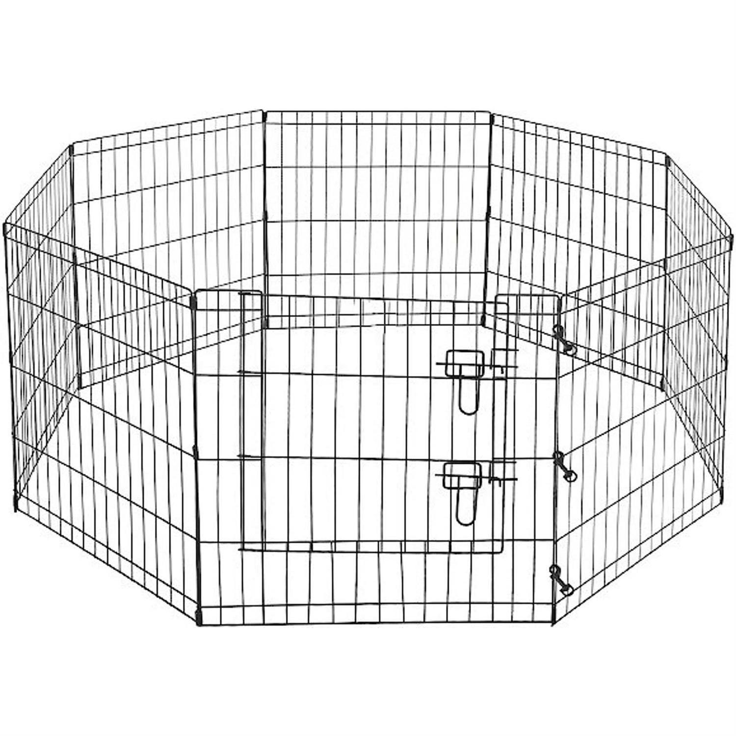 Pet Adobe Folding Metal Pet Playpen 8 Panel - Healthber