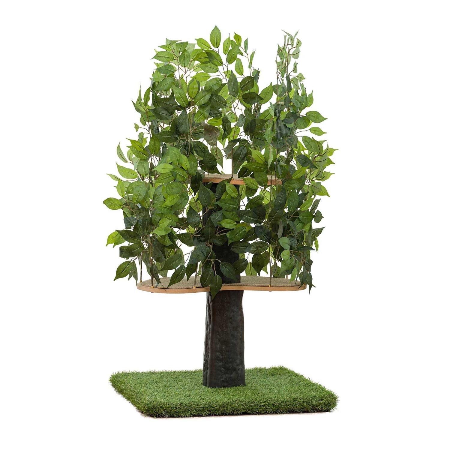 On2 Pets 4ft Interchangeable Leaves Cat Activity Tree Indoor Cat Tower - Healthber
