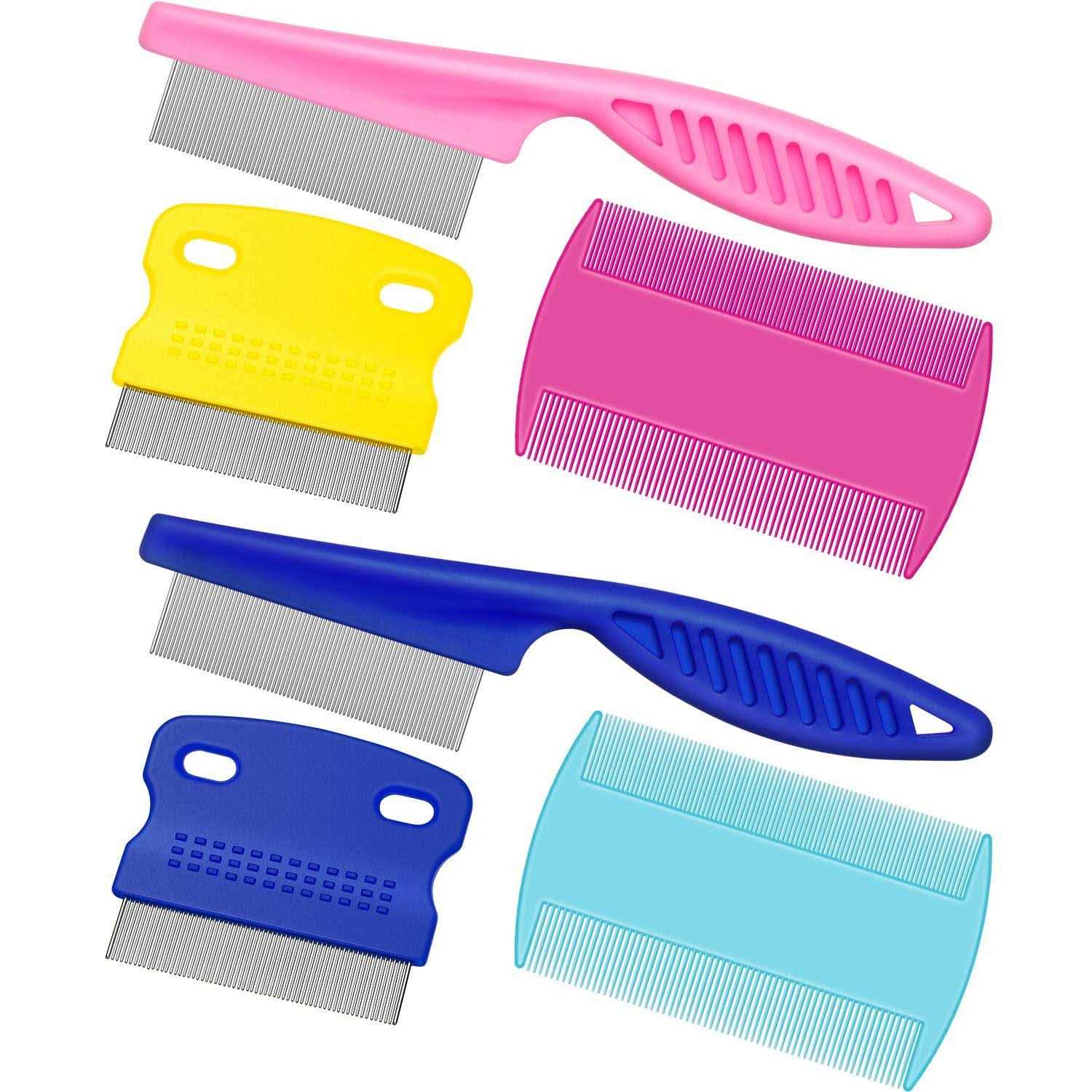 6 Pieces Pet Lice Combs Dog Grooming Flea Comb Cat Tear Stain Comb for Removal Dandruff - Healthber