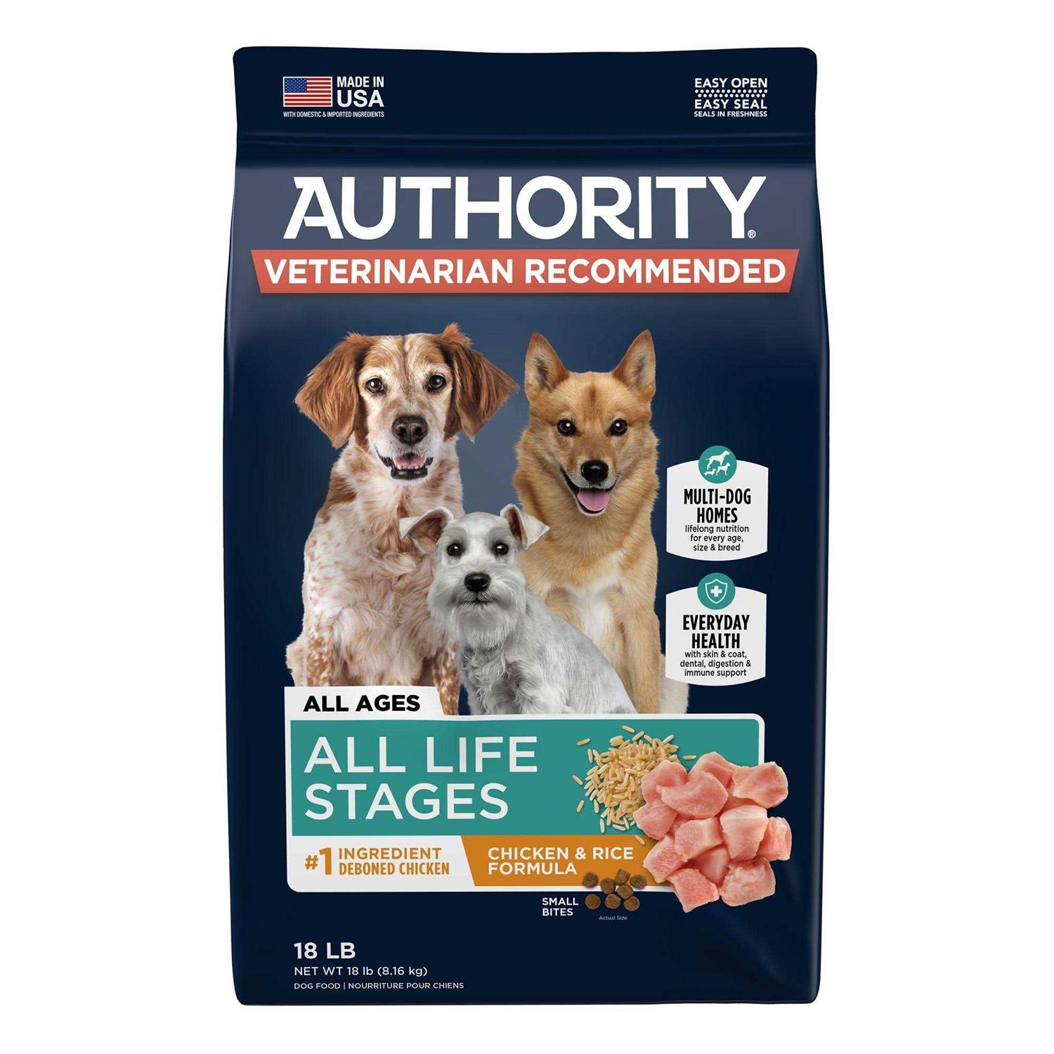 Authority Small Bites Chicken Rice Formula Dry Dog Food - Healthber