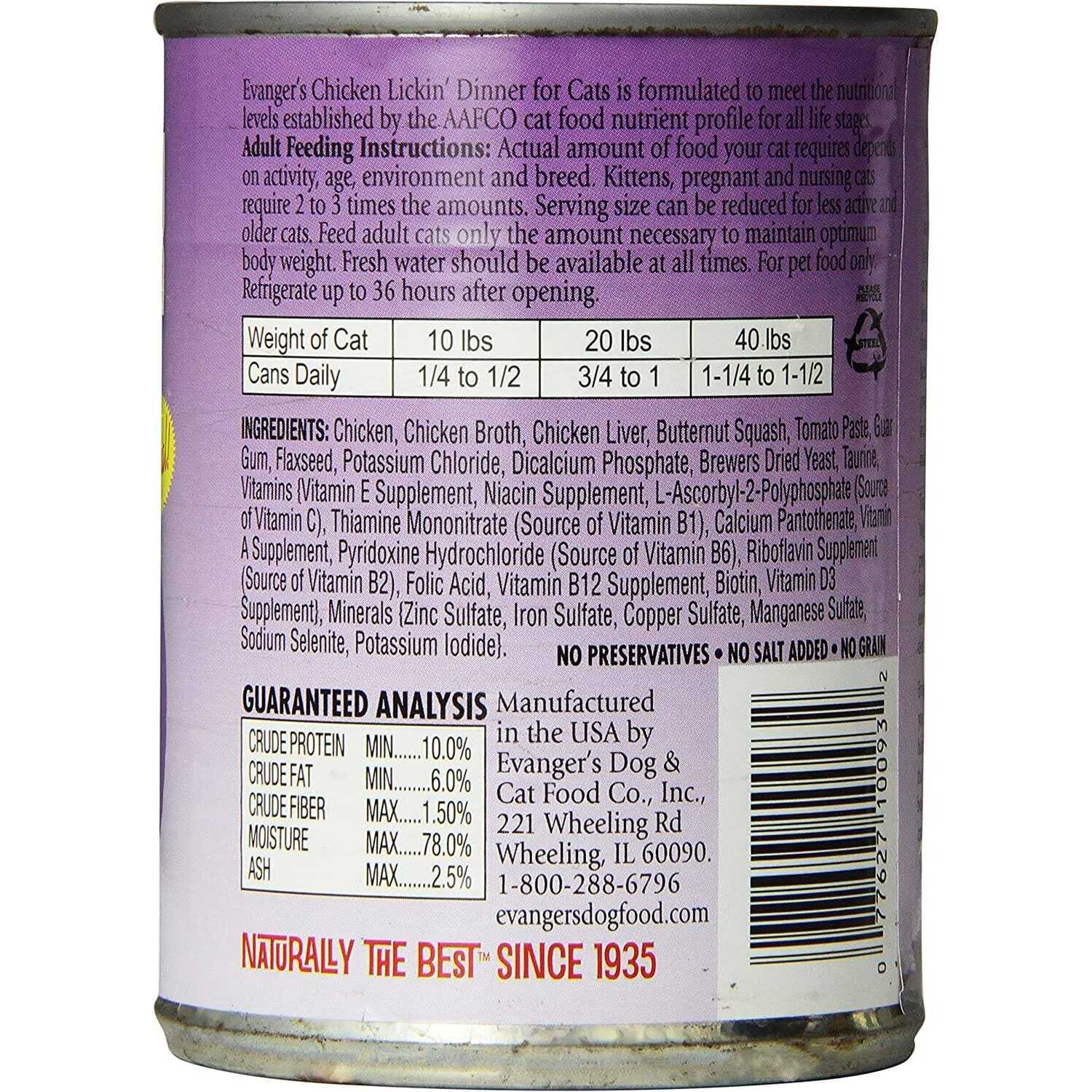 Evangers Chicken Lickin’ Dinner Canned Cat Food - Healthber