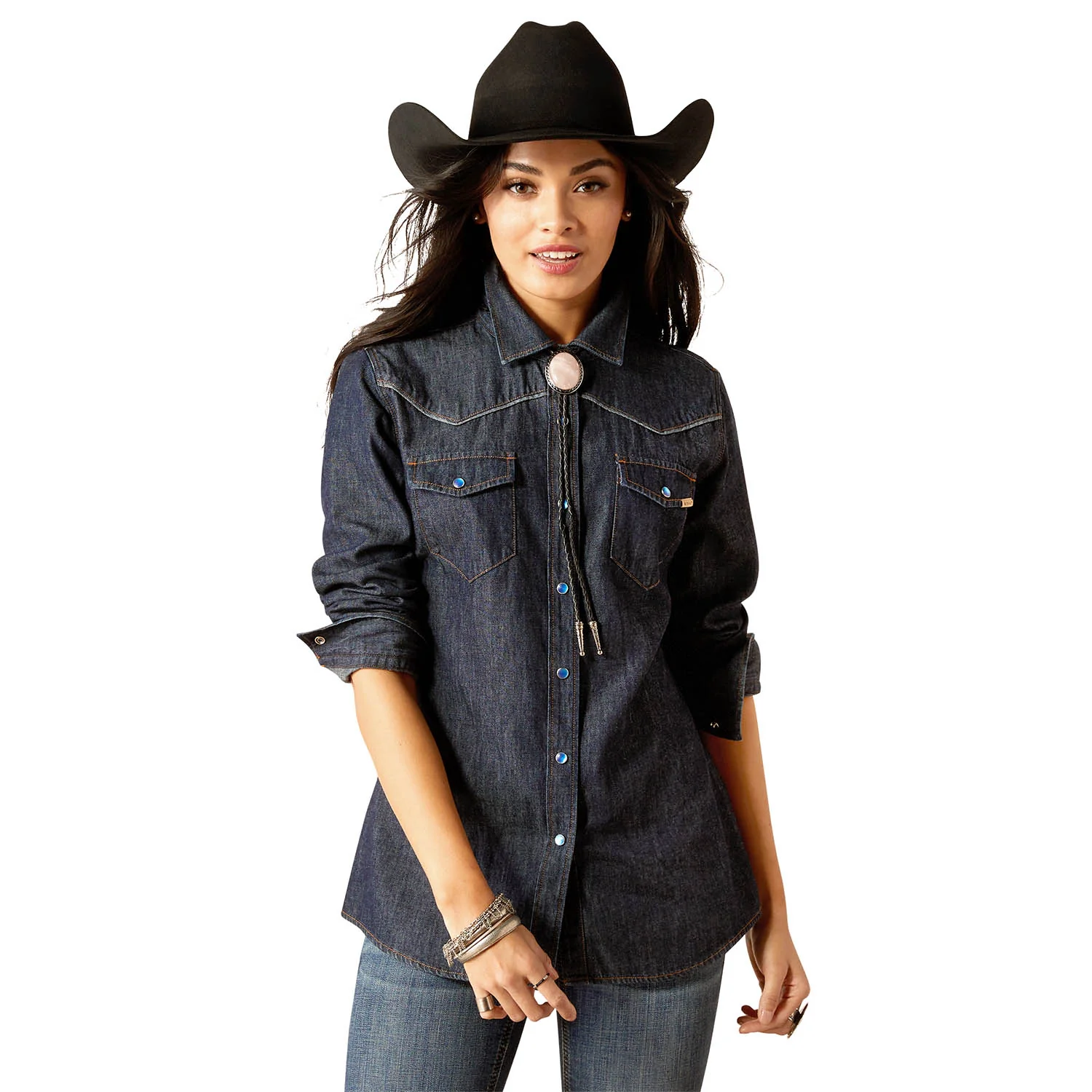 Ariat Women's Farriday Denim Longsleeve Shirt - Healthber