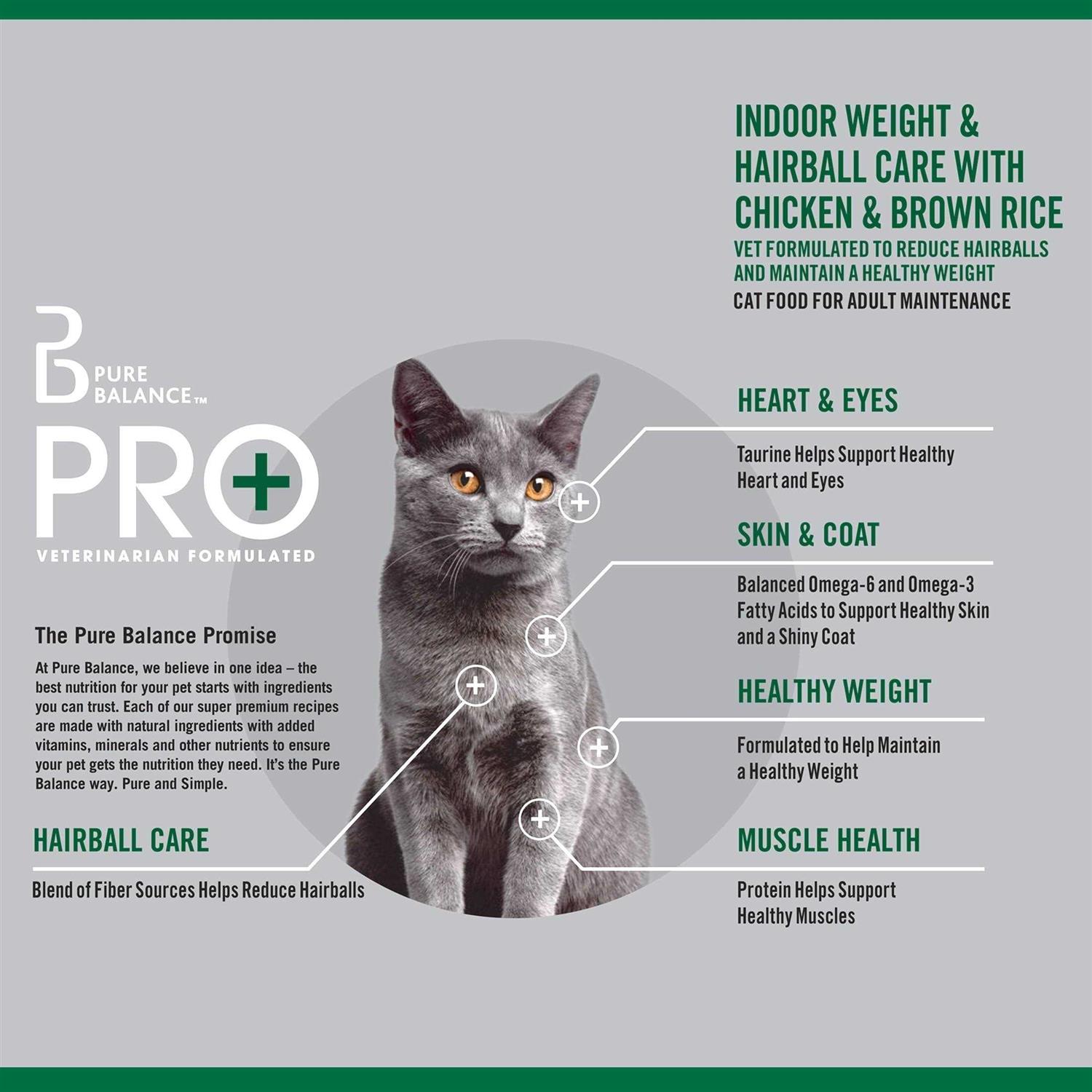Pro+ Indoor Weight & Hairball Care Dry Cat Food - Healthber