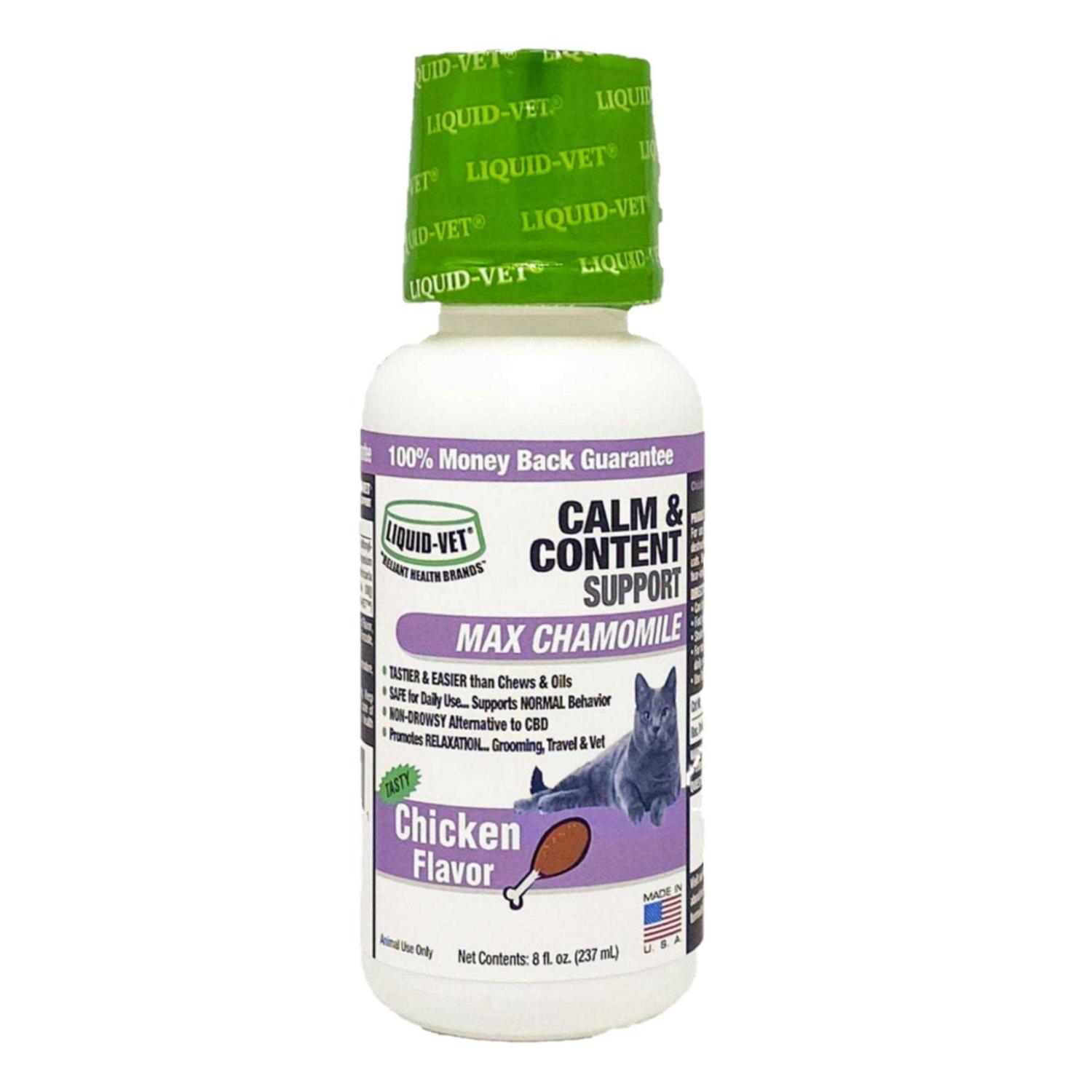 Liquid-Vet Feline Calm & Content Support Flavor Formula for Cats - Healthber