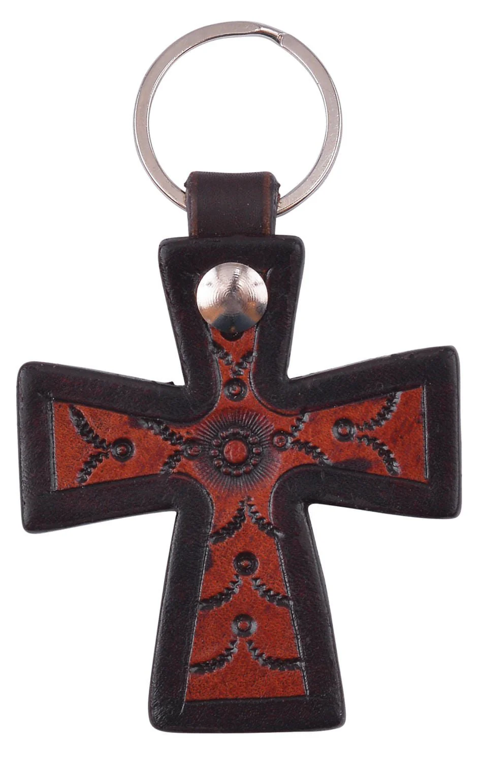 Circle Y Cross Key Chain, Tooled - Healthber