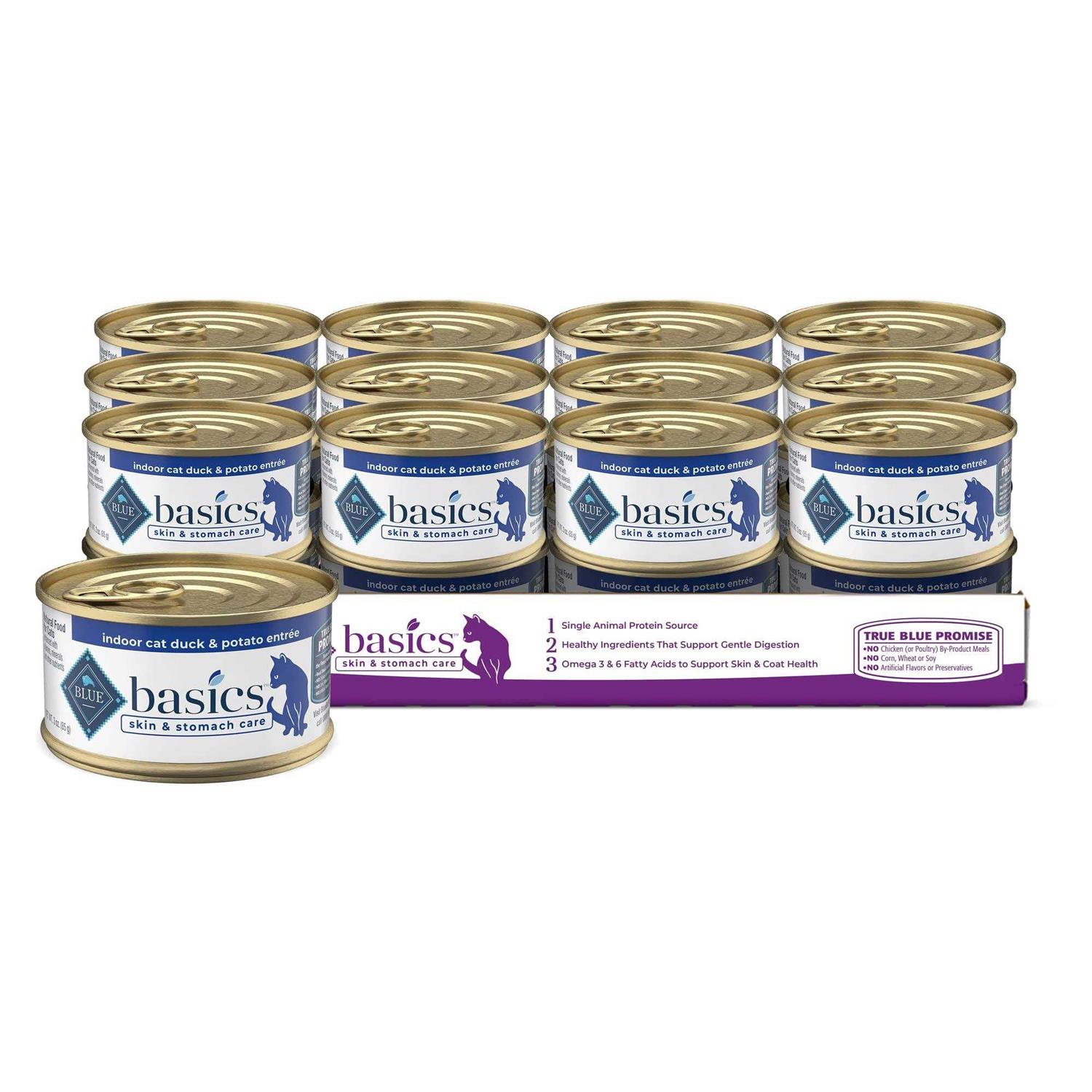 Blue Buffalo Basics Grain Free Indoor Fish and Potato Entree Canned Cat Food 3-oz - Healthber