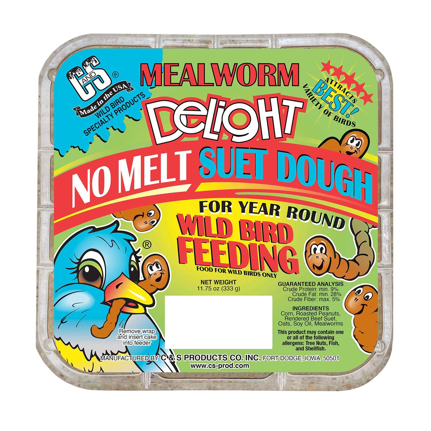 C&S Mealworm Delight No Melt Suet Dough - Healthber