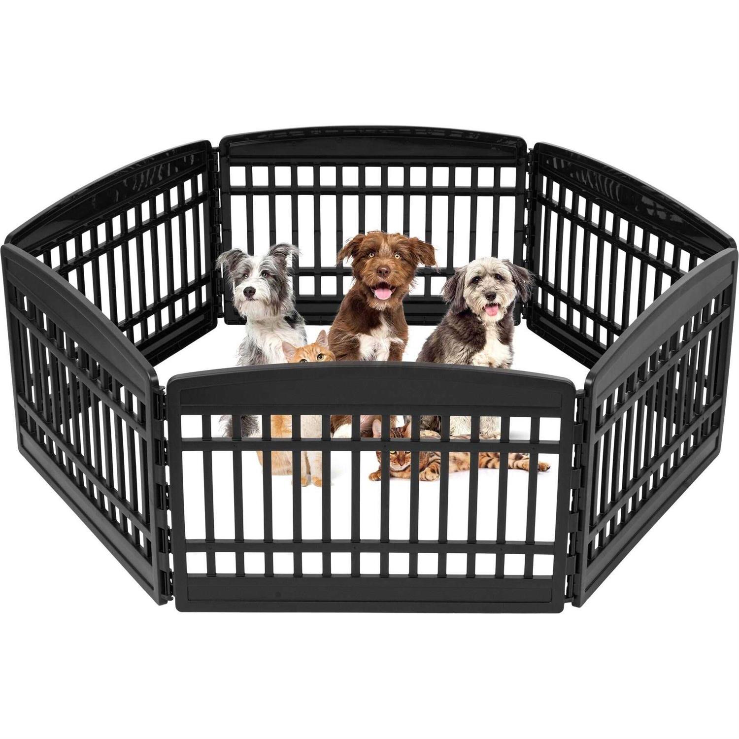 IRIS USA 6 Panel Exercise Pet Playpen with Door - Healthber