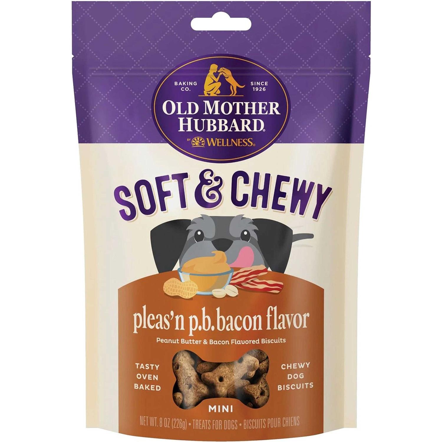 Old Mother Hubbard Soft & Tasty Peanut Butter & Bacon Biscuits Baked Dog Treats Mini - Healthber