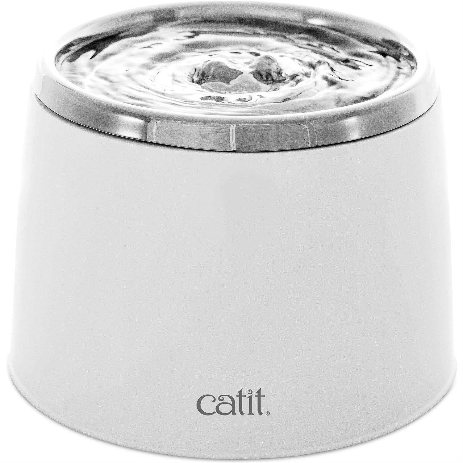 Catit Fresh & Clear Stainless Steel Top Fountain - Healthber