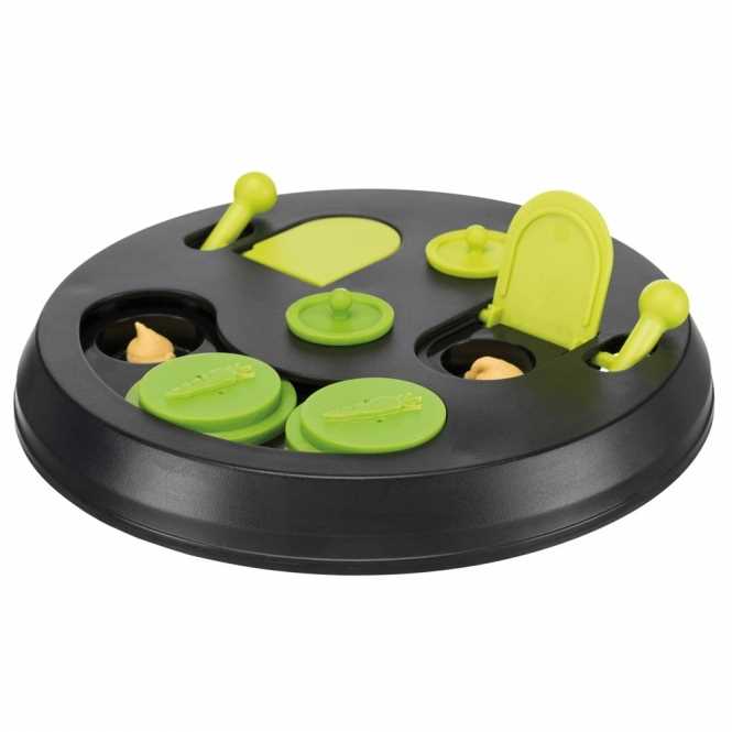 TRIXIE Strategy Flip Board Small Pet Snack Game Toy, Black & Green, Medium - Healthber