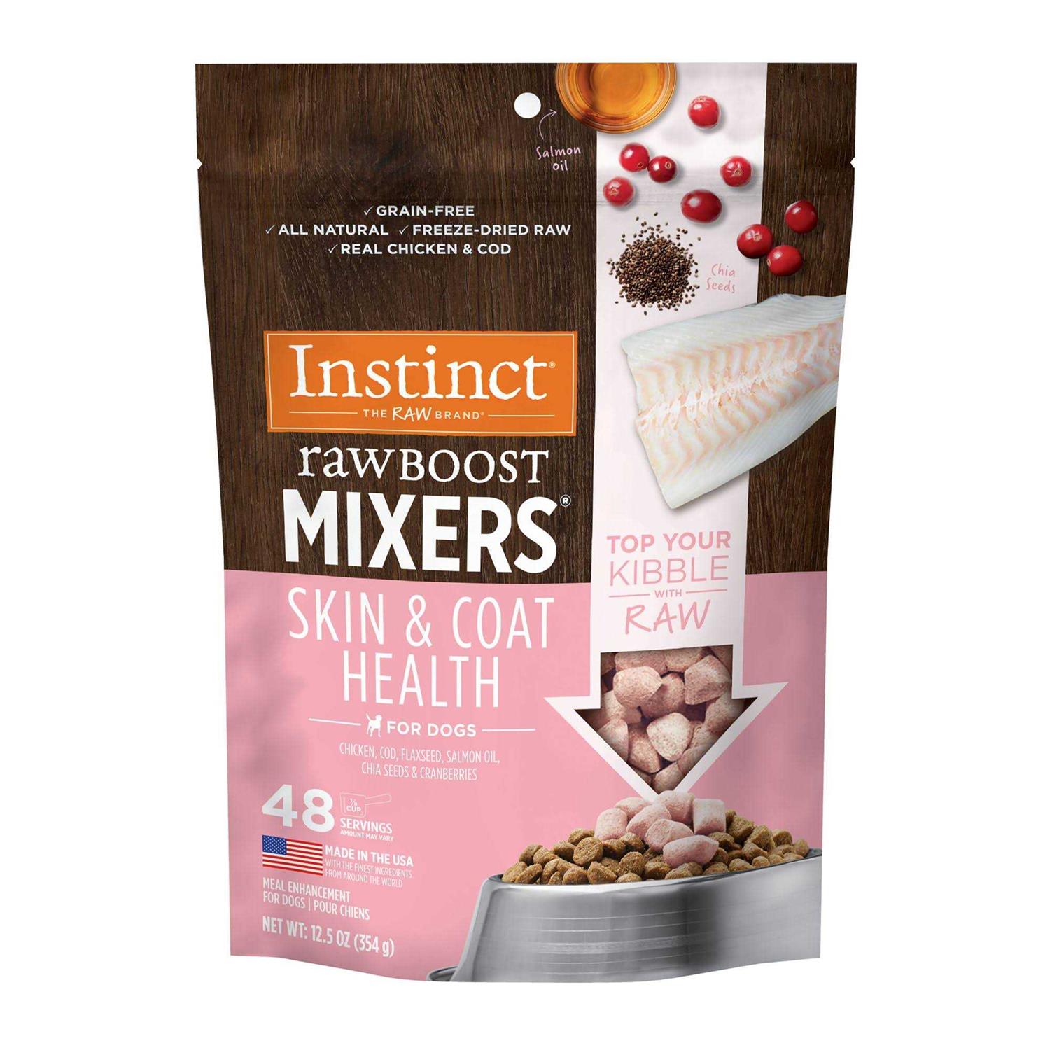 Instinct Freeze-Dried Raw Boost Mixers Grain-Free Skin & Coat Health Recipe Dog Food Topper - Healthber