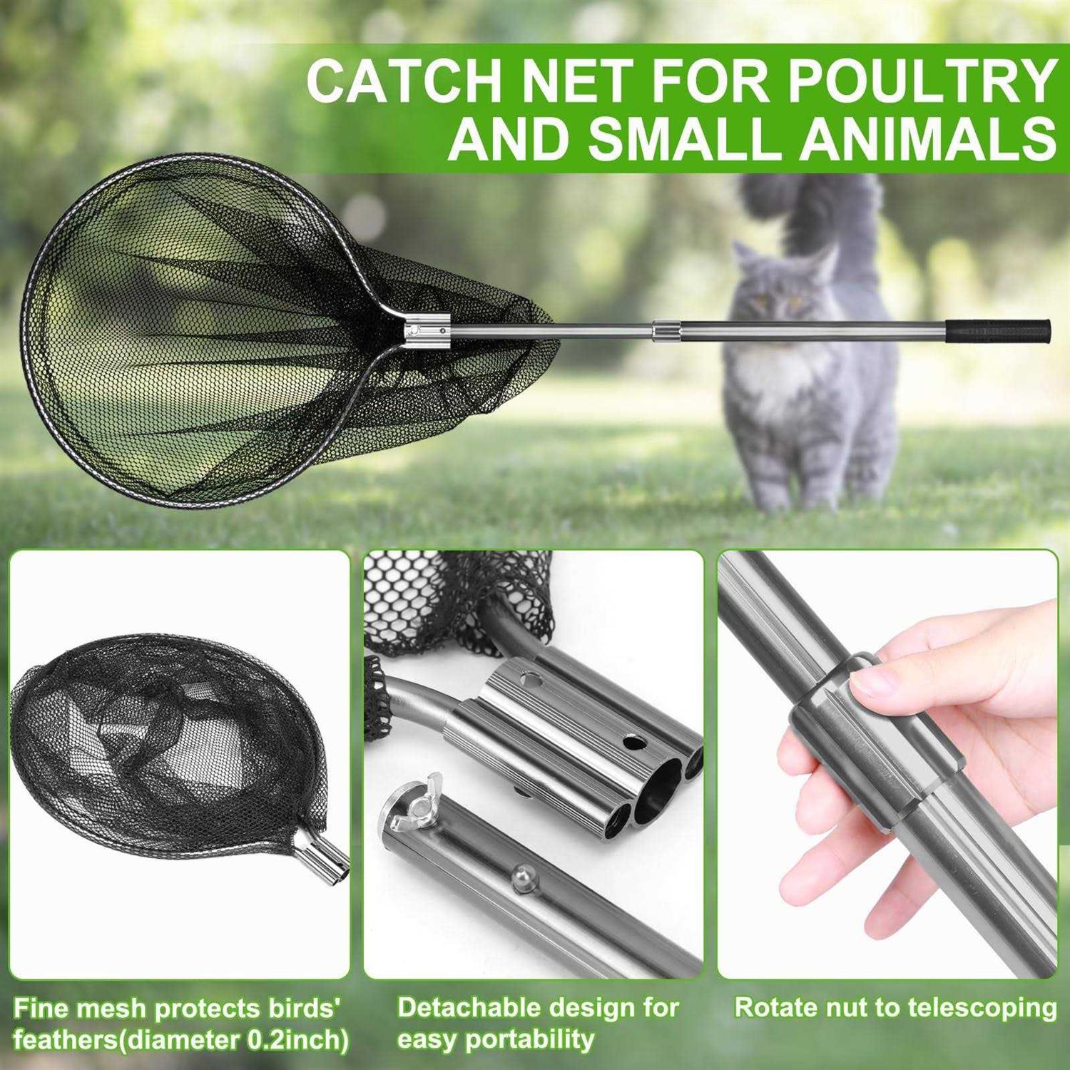 Dayimado Catch Net, Small Animal Catcher Net for Chicken, Duck, Goose, Fish, Cat, Bird and Others - Healthber
