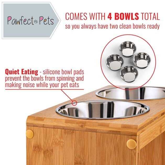 Pawfect Pets 12 Elevated Dog Pet Feeder Large Raised Dog Bowl Stand - Healthber