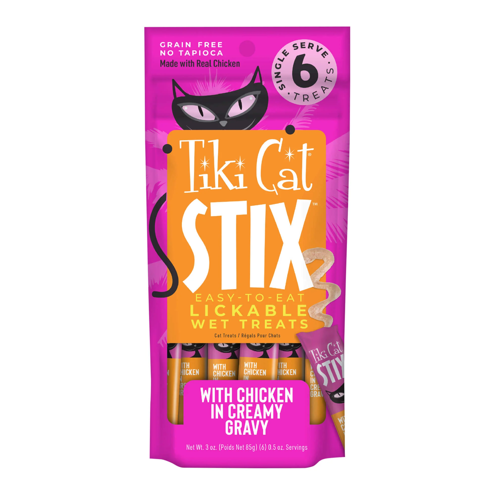 Tiki Cat Stix Wet Cat Treats, Chicken, Case of 12 (6 ct) - Healthber